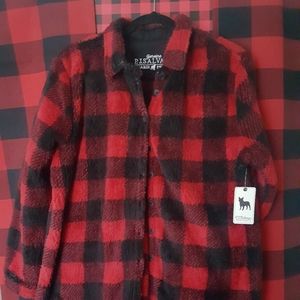 P.J.Salvage Buffalo Plaid Fleece Button down XXL